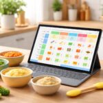 Diversification alimentaire du bébé : planning repas sur tablette Windows 11