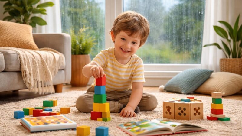découvrez les bienfaits des jeux d'intérieur pour les enfants pendant les journées pluvieuses, favorisant leur créativité, leur développement et leur bonheur au chaud.