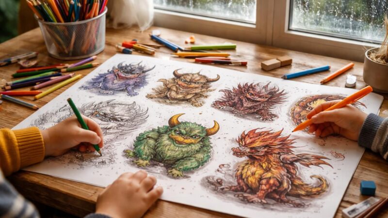 découvrez notre sélection de monstres à colorier, une activité amusante et créative idéale pour occuper les enfants lors des journées pluvieuses.