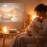 Rituel du coucher du bébé : histoire projetée avec vidéoprojecteur Epson