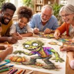 Un guide pour le coloriage d&rsquo;un zombie amusant en famille