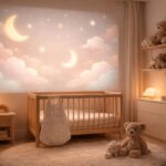 Chambre du bébé : transformer un mur en veilleuse via écran de projection