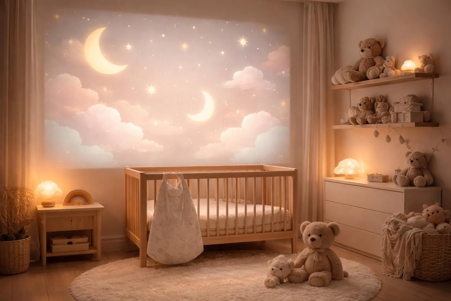 découvrez comment transformer un mur de la chambre de bébé en veilleuse grâce à un écran de projection pour une ambiance douce et apaisante.