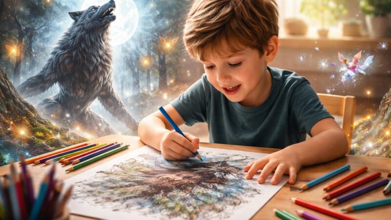 découvrez comment le coloriage du loup garou éveille l'imagination des enfants en stimulant leur créativité, leur concentration et leur expression artistique.