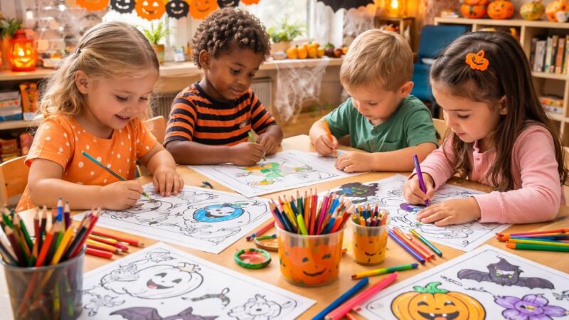 téléchargez gratuitement des coloriages d'halloween en pdf, parfaits pour les enfants en maternelle, et stimulez leur créativité avec des dessins amusants et faciles à imprimer.