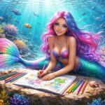 Les avantages du coloriage à imprimer d&rsquo;une sirène en PDF pour l&rsquo;apprentissage des couleurs