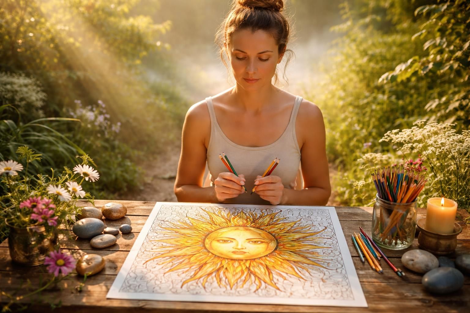 découvrez pourquoi le coloriage du soleil est une activité idéale pour la méditation, favorisant la détente, la concentration et le bien-être intérieur.