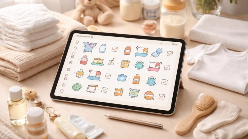 découvrez la check-list essentielle pour préparer la valise maternité de votre bébé sur tablette samsung galaxy, pour un séjour serein à la maternité.